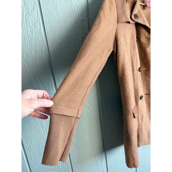 Olsen Europe 100% Wool Knit Coat / Cardigan | Camel Brown | Classic Tailored - Picture 2 of 8